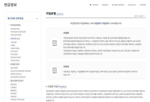 국민연금-가입유형