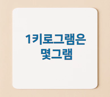 1킬로그램은-몇그램