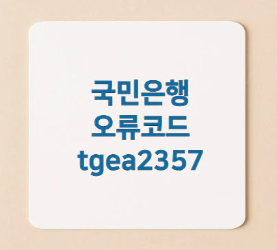 국민은행-오류코드-tgea2357