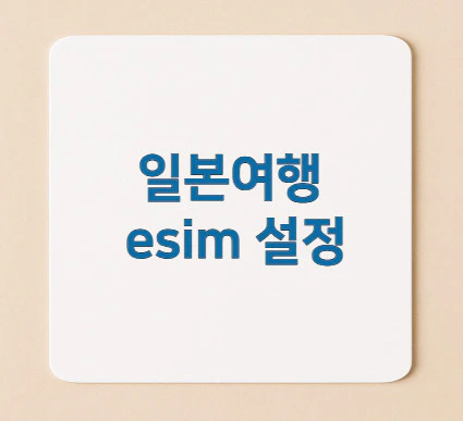 일본여행-esim-설정