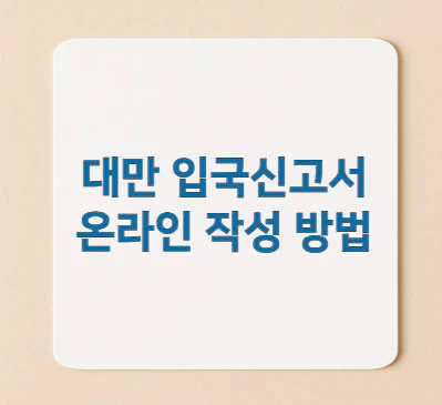 대만-입국신고서-작성