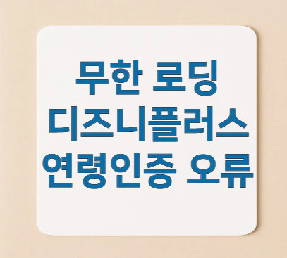디즈니플러스-연령인증-오류