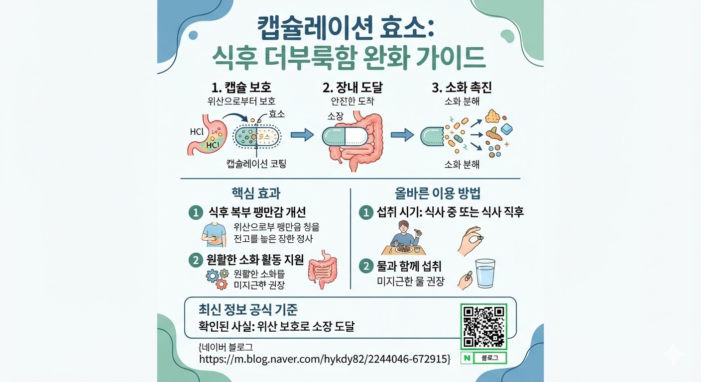 캡슐레이션 효소 식후 더부룩함에 효과가 있는지 알아보기