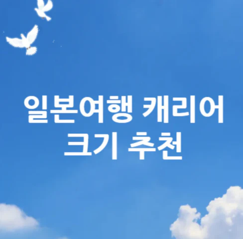 일본여행-캐리어-크기-추천